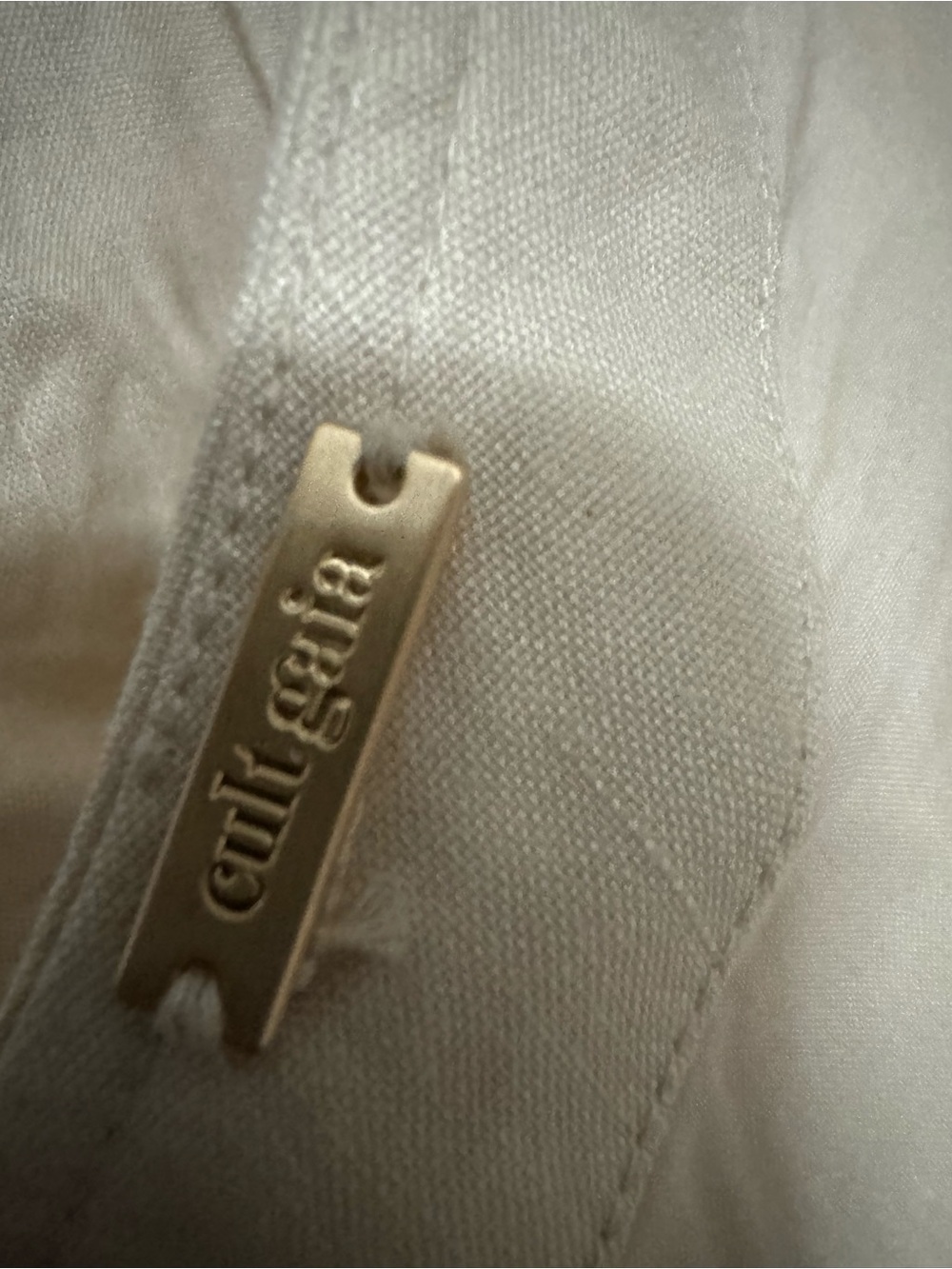 cult gaia Cream Cropped Balloon-Sleeve Top - Picture 6 of 7